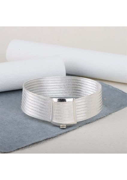 Kadın Gümüş Trabzon Hasır 9 Sıra Bileklik