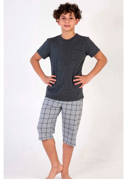 Erkek Çocuk Kısa Kol Kaprili Pijama Takım
