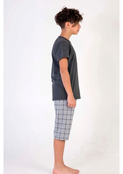 Erkek Çocuk Kısa Kol Kaprili Pijama Takım
