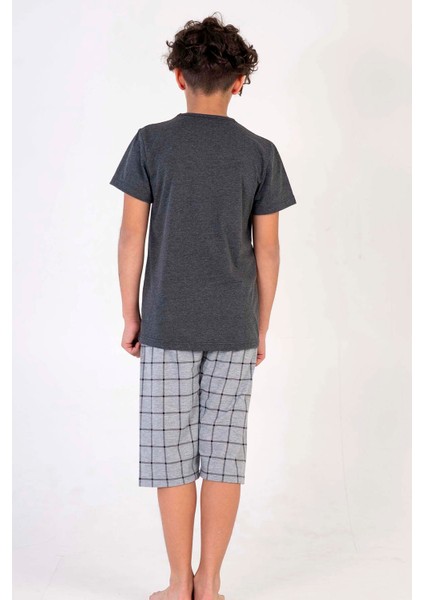 Erkek Çocuk Kısa Kol Kaprili Pijama Takım