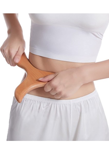 Anti Giderici Ahşap Terapi Masaj Aleti ve Akapunktur El Yapımı Lenf Drenaj Gua Sha %100 Doğa