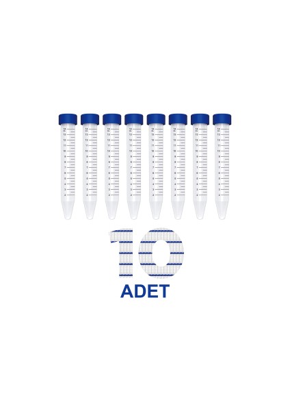 Falkon Tüpü 15 ml / Santrifüj Tüpü - Dibi Konik - 10 Adet