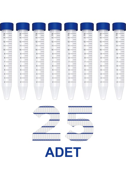 Falkon Tüpü 15 ml / Santrifüj Tüpü - Dibi Konik - 25 Adet