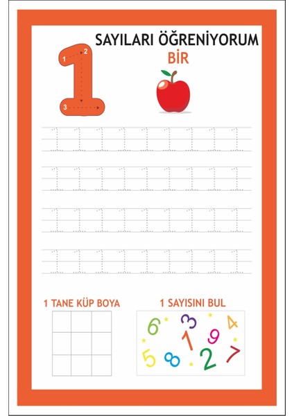 Sayıları Öğreniyorum Eğitici Matematik Etiketleri 1-10' Kadar 10X15 cm fiyatları