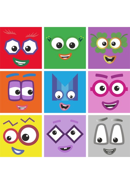 Number Blocks Matematik Eğitici Birim Küp Snapcubes /71-80 Sticker 18 Pcs