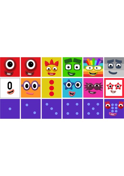 Number Blocks Matematik Eğitici Birim Küp Snapcubes /0-50 Mega Paket Sticker 90 Pcs