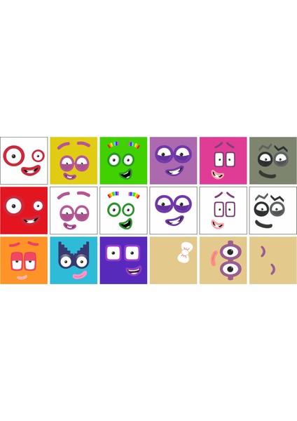 Number Blocks Matematik Eğitici Birim Küp Snapcubes /0-50 Mega Paket Sticker 90 Pcs