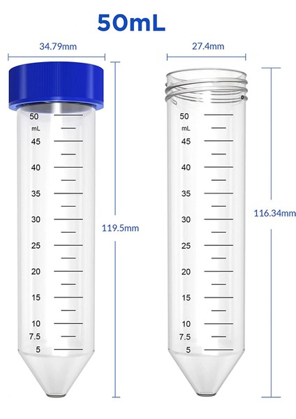 Falkon Tüpü 50 ml / Santrifüj Tüpü - Dibi Konik - 50 Adet