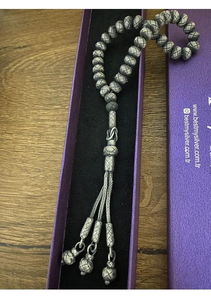 Erkek Gümüş Oksitli Kazaziye Tesbih fiyatları