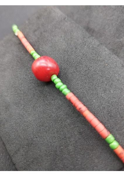 Afgan Boncuk Doğal Mercan Taşı El Yapımı Doğal Taş Halhal fiyatları