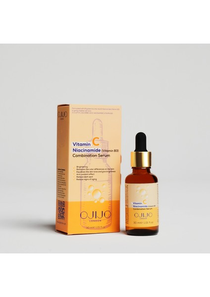 Ojijo London Leke Karşıtı Cilt Aydınlatıcı C Vitamini Serumu 30 ml Yoğun Niasinamid ve C Vitamini