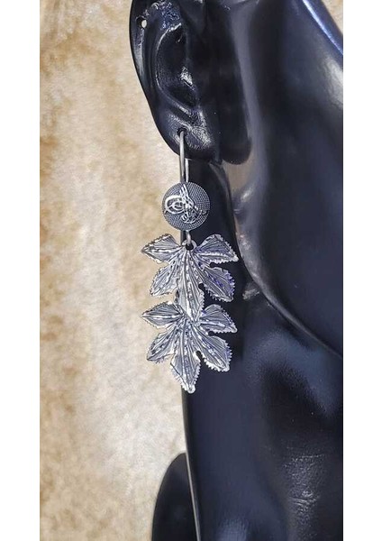 925 Ayar Gümüş Sallantılı El Kalemli Asma Yapraklı Küpe fırsatları