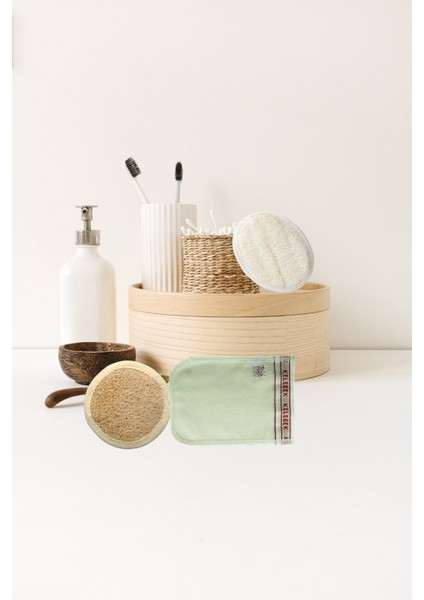 Premium 100 Doğal Kabâk Lifi Vücud Için + Yüz Kabak Lifi + Kelebek Kese Kalın 3'Lü Banyo Kese Seti fiyatları