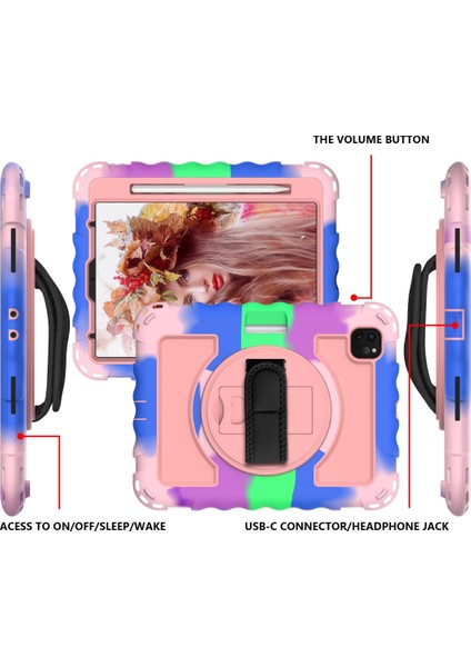 Apple iPad Pro 11 Inç 2020 Için Zor Durumda Renkli + Gül Altın (Yurt Dışından)