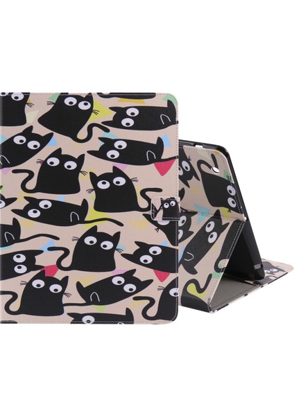 Apple iPad 4 & 3 & 2 Için Deri Kılıf Küçük Kedi (Yurt Dışından)
