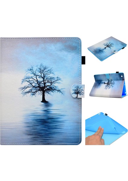 Apple iPad 4 & 3 & 2 Için Deri Kılıf Sudaki Ağaç (Yurt Dışından)
