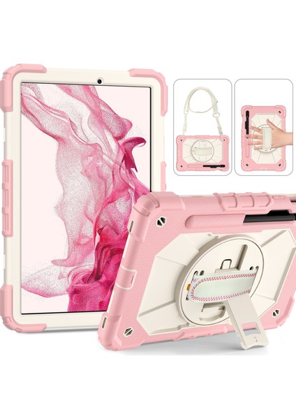 Silicone + Pc Tablet Case For Samsung Galaxy Tab S8 / Tab S7 (Rose Gold+Beige) (Yurt Dışından)