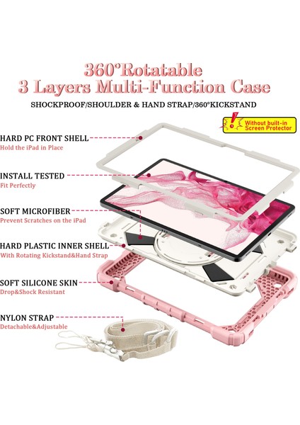Silicone + Pc Tablet Case For Samsung Galaxy Tab S8 / Tab S7 (Rose Gold+Beige) (Yurt Dışından)