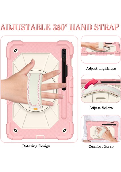Silicone + Pc Tablet Case For Samsung Galaxy Tab S8 / Tab S7 (Rose Gold+Beige) (Yurt Dışından)