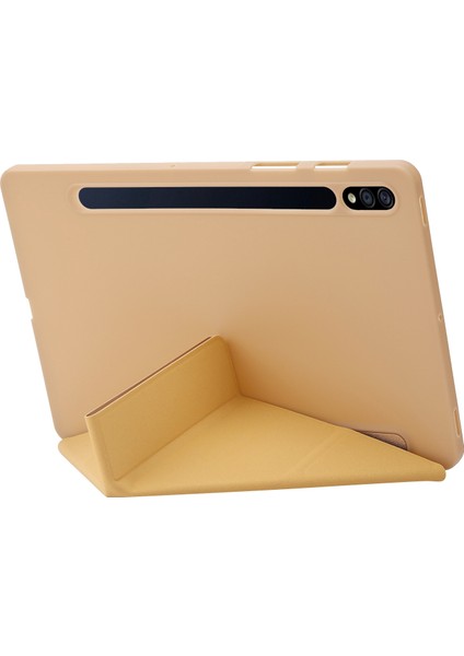Samsung Galaxy Tab S8 / S7 Için Deri Tablet Kasası (Gold) (Yurt Dışından)