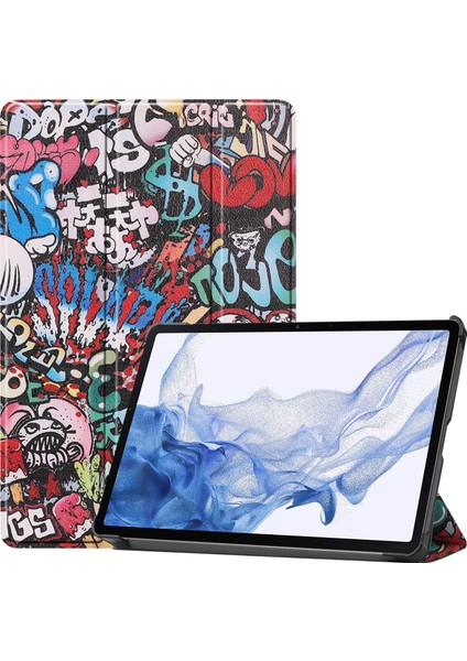 Custer Painted Tablet Leather Case For Samsung Galaxy Tab S8 (Graffiti) (Yurt Dışından)