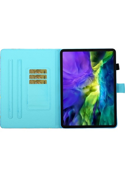 Apple iPad Pro 11 Inç (2020) / (2018) Için Deri Kılıf Kedi ve Kaplan (Yurt Dışından)