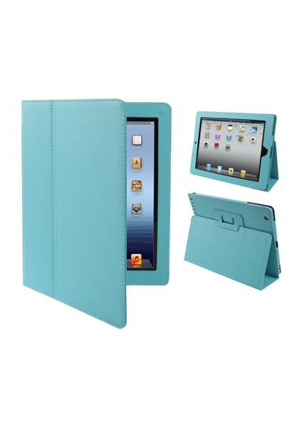 Apple iPad 4 & 3 & 2 Için Deri Kılıf Bebek Mavisi (Yurt Dışından)