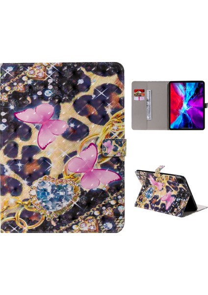 Apple iPad Pro 11 Inç 2020 Için Deri Kılıf Pembe Kelebek (Yurt Dışından)