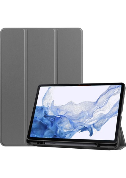 Three-Folding Tpu Tablet Case For Samsung Galaxy Tab S8 (Grey) (Yurt Dışından)