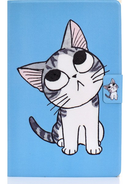 Samsung Galaxy Tab S7 11.0 T870 Renkli Çizim Kılıf Için Blue Background Cat (Yurt Dışından) modelleri