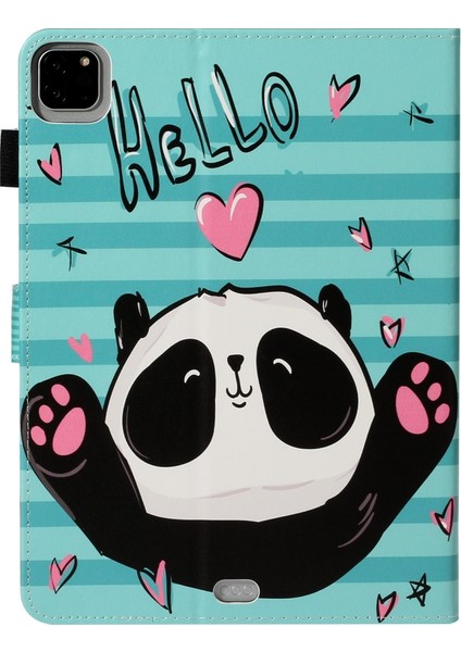 For Apple iPad Pro 11 (2020) Leather Case Love Panda (Yurt Dışından)