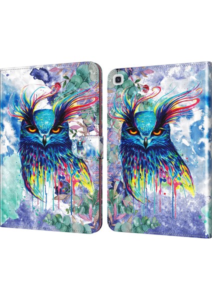 Samsung Galaxy Tab A7 SM-T500 Için Deri Tablet Kılıfı Baykuş (Yurt Dışından)