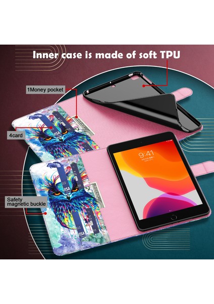 Samsung Galaxy Tab A7 SM-T500 Için Deri Tablet Kılıfı Baykuş (Yurt Dışından) fırsatları