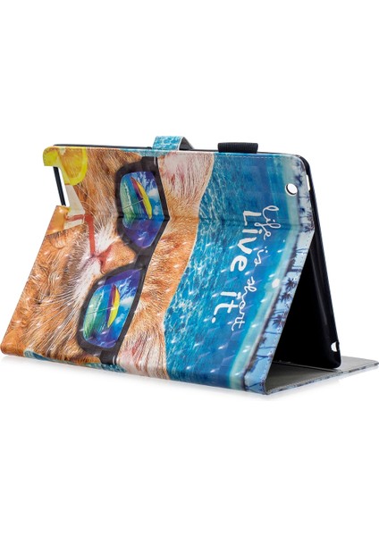 Apple iPad 4 & 3 & 2 Için Deri Kılıf Denizaltı Kedisi (Yurt Dışından)