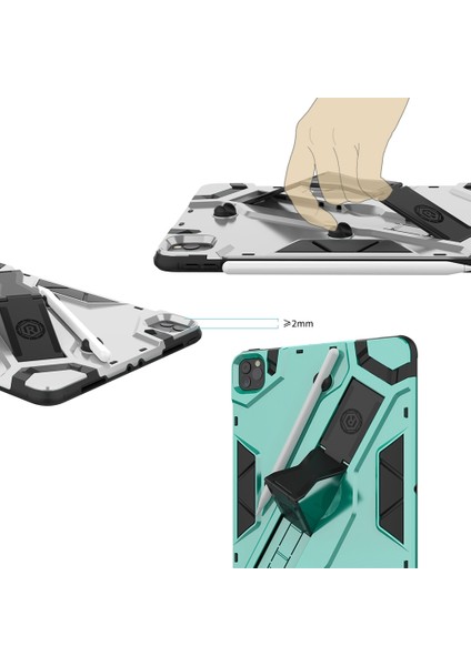 IPAD Pro 11 (2020) Tpu + Pc Koruyucu Kılıf Gümüş Rengi (Yurt Dışından)