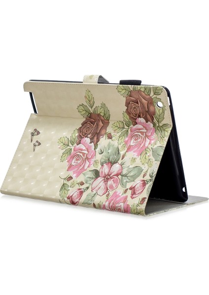 Apple iPad 4 & 3 & 2 Için Deri Kılıf Çiçek Kelebek (Yurt Dışından)
