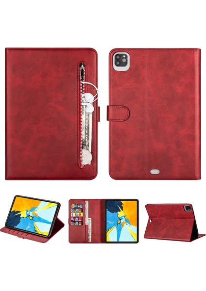 For Apple iPad Pro 11(2020) / Pro 11(2018) Leather Case Kırmızı (Yurt Dışından)