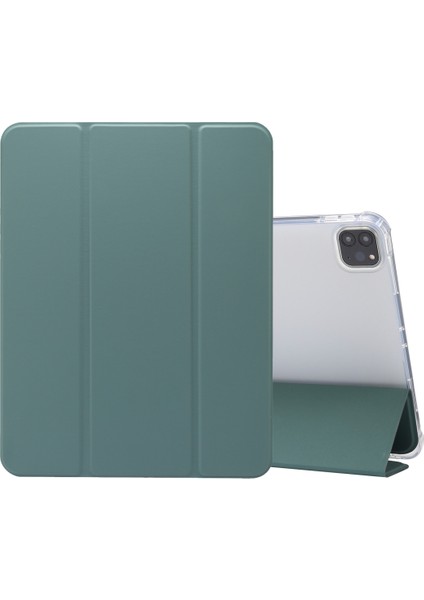 IPAD Pro 11 Inç (2020) 3 Katlı Tpu + Pu Kılıf Koyu Yeşil (Yurt Dışından)