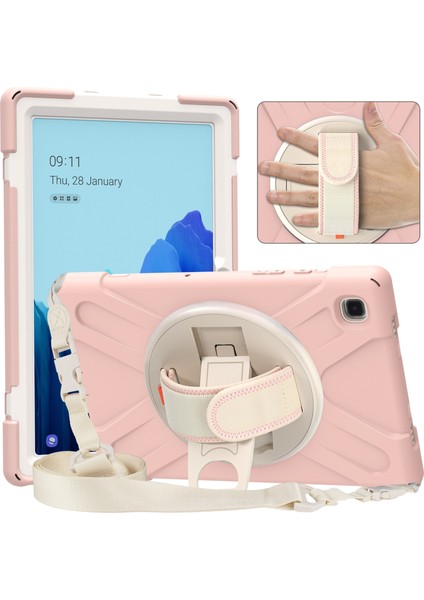 Samsung Galaxy Tab A7 (2020) T500 Silikon + Pc Kasa Için Sakura Pink (Yurt Dışından)