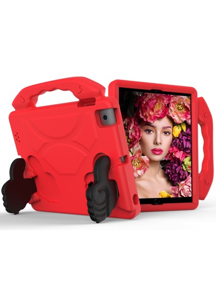Için Apple iPad 4/3/2 Eva Düz Anti Kayan Kılıf Başparmak Braketi ile Kırmızı (Yurt Dışından)