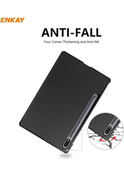 Enkay Pu Leather + Pc Smart Case For Samsung Tab S7 11.0 (Black) (Yurt Dışından)