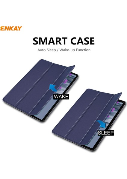 Enkay Pu + Tpu Smart Case For Samsung Tab S7 T870 / T875 (Dark Blue) (Yurt Dışından)