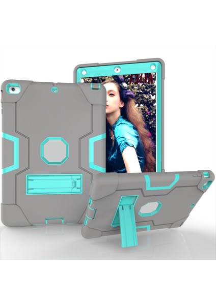 Standlı Silikon + Pc Koruyucu Kılıf Gri + Nane Yeşili (Yurt Dışından)