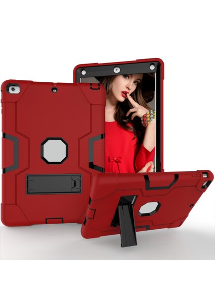 Standlı Silikon + Pc Koruyucu Kılıf Kırmızı + Gri (Yurt Dışından)