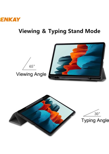 Enkay Pu + Tpu Smart Case For Samsung Tab S7 T870 / T875 (Grey) (Yurt Dışından) fırsatları