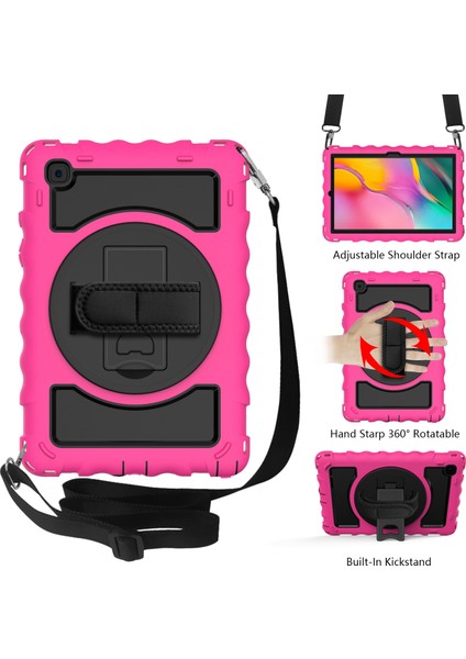 Samsung Galaxy Tab A7 2020 Silikon + Pc Kasa Için Hot Pink (Yurt Dışından)