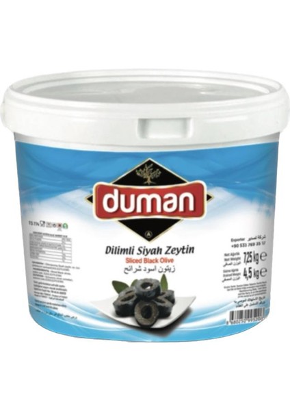 Duman Dilimli Siyah Zeytin 8 kg