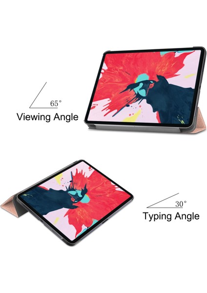 PLZ Shop Apple iPad Pro 11 Inç 2020 Için Deri Kılıf Altın Gül (Yurt Dışından)