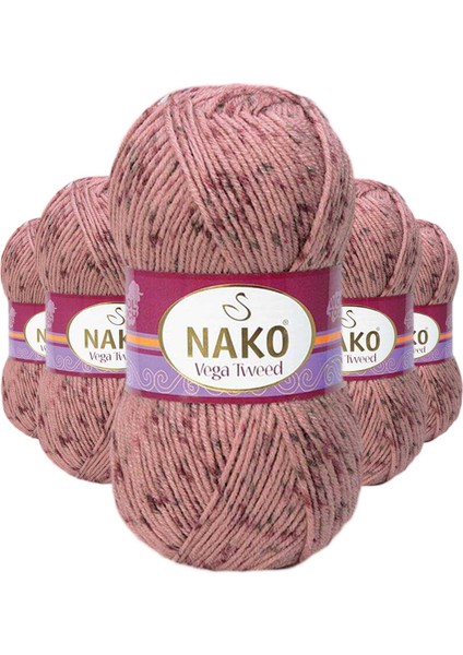 5 Adet Vega Tweed Premium Akrilik El Örgü Ipi Yünü No: 31760