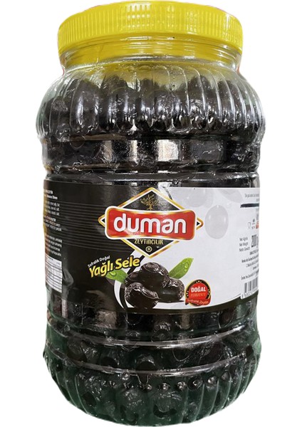 Duman Gurme Kahvaltılık Birinci Kalite Gemlik Siyah Zeytin L (230-260) Klb 2000 gr